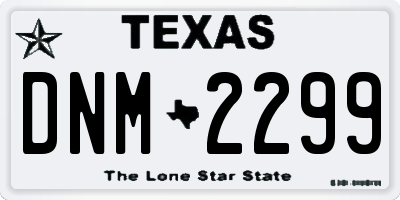 TX license plate DNM2299