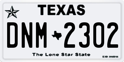 TX license plate DNM2302