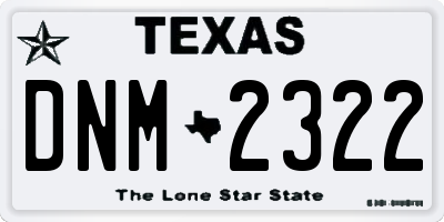 TX license plate DNM2322