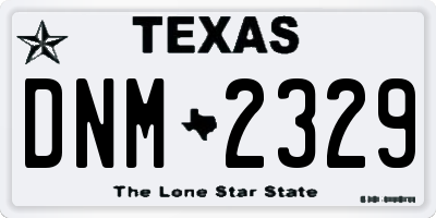 TX license plate DNM2329