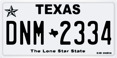 TX license plate DNM2334
