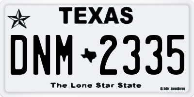 TX license plate DNM2335