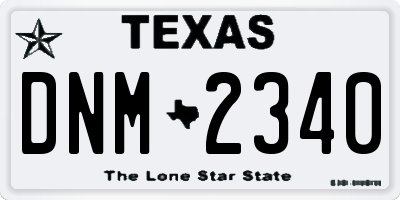 TX license plate DNM2340