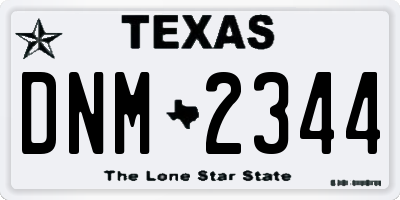 TX license plate DNM2344