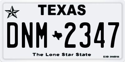 TX license plate DNM2347