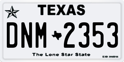TX license plate DNM2353