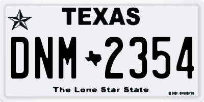 TX license plate DNM2354