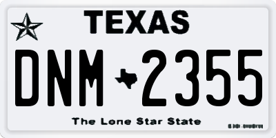 TX license plate DNM2355