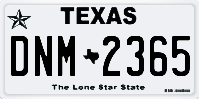 TX license plate DNM2365
