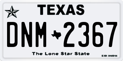 TX license plate DNM2367