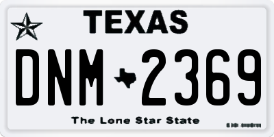 TX license plate DNM2369