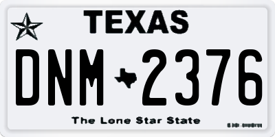 TX license plate DNM2376