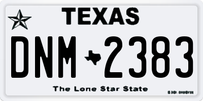 TX license plate DNM2383