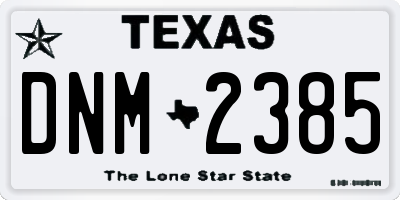 TX license plate DNM2385