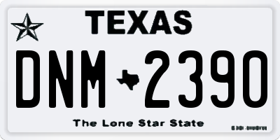 TX license plate DNM2390