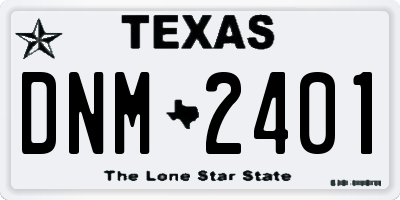 TX license plate DNM2401