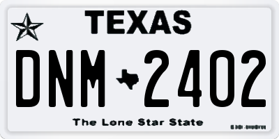 TX license plate DNM2402