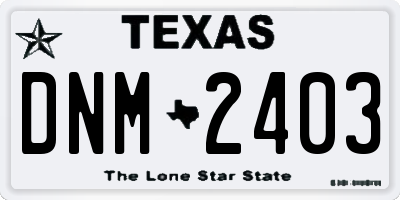 TX license plate DNM2403