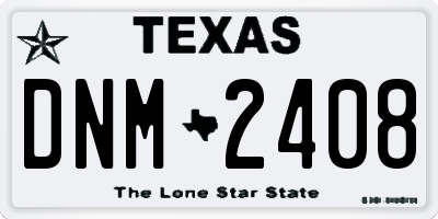 TX license plate DNM2408