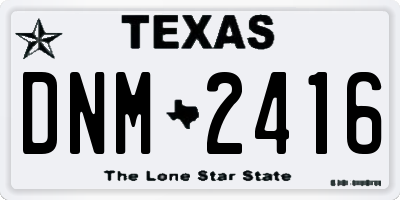 TX license plate DNM2416