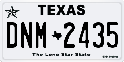 TX license plate DNM2435