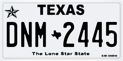 TX license plate DNM2445