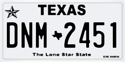 TX license plate DNM2451