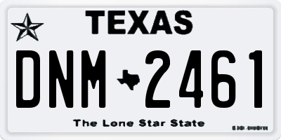TX license plate DNM2461