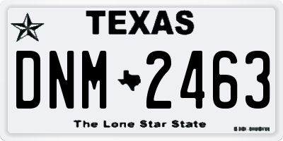 TX license plate DNM2463