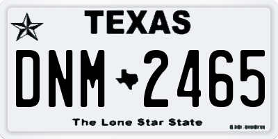 TX license plate DNM2465