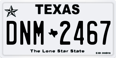 TX license plate DNM2467