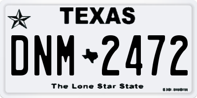TX license plate DNM2472