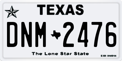TX license plate DNM2476
