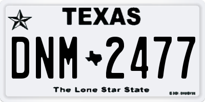 TX license plate DNM2477