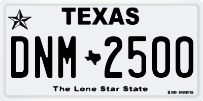 TX license plate DNM2500