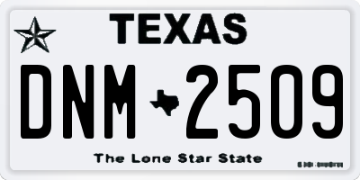 TX license plate DNM2509