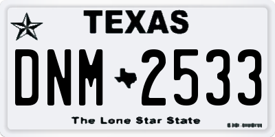 TX license plate DNM2533