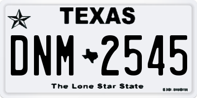 TX license plate DNM2545
