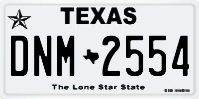 TX license plate DNM2554
