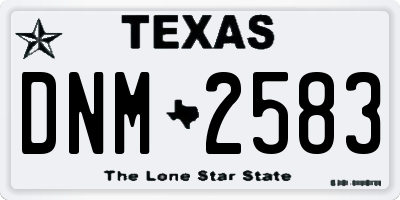 TX license plate DNM2583
