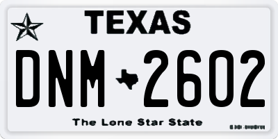 TX license plate DNM2602