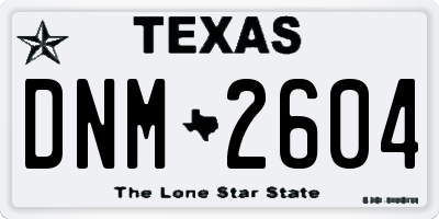 TX license plate DNM2604