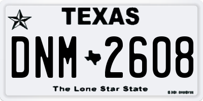 TX license plate DNM2608