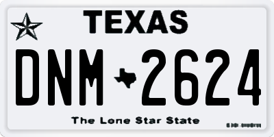 TX license plate DNM2624