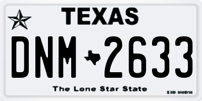 TX license plate DNM2633