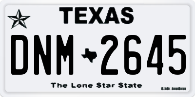 TX license plate DNM2645