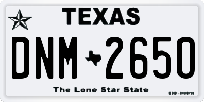 TX license plate DNM2650