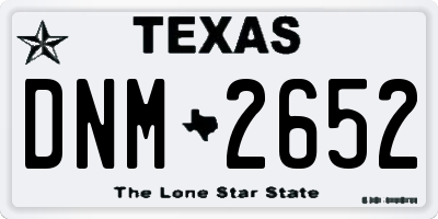 TX license plate DNM2652