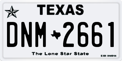 TX license plate DNM2661