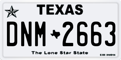TX license plate DNM2663